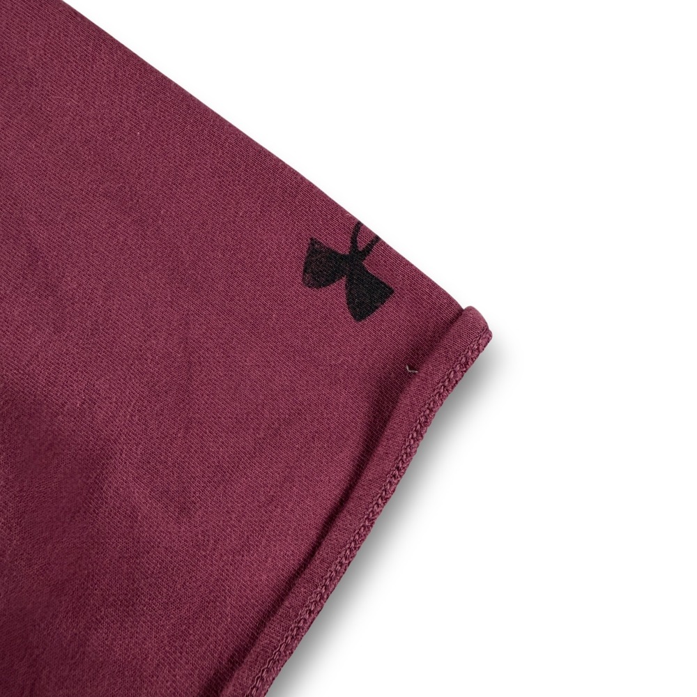 Under Armour Project Rock Hoodie Mens LG Maroon Burgundy Short Sleeve Pocket - Picture 5 of 11